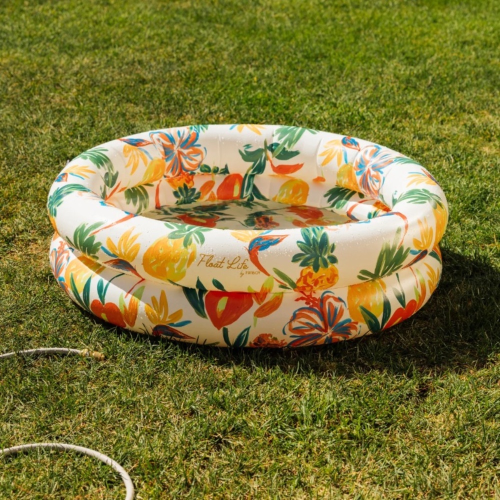 Float Life by Funboy Inflatable Round 2-Ring Pool, Tropical Paradise